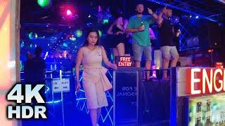 Bali Nightlife Legian Road - 4K Walking Red Light District - ENGINE ROOM Night Club Seminyak Kuta