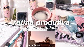 rotina PRODUTIVA de uma ESTUDANTE  dicas de hábitos produtivos para a sua rotina