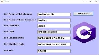 c# tutorial for beginners Get file File Name -File Extension -File path - Created Date-File Size
