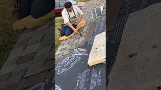 Hand-nailing shingles  #shorts #roof #roofer #roofing #roofershelper #roofero