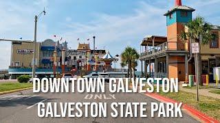 Downtown Galveston to Galveston Island State Park Drive with me through a Texas Town