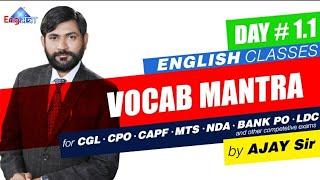 English Mantra Vocabulary Day 1.1  By Ajay Sir