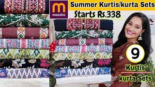 Meesho Huge Summer KurtisKurti Sets HaulSTARTS Rs.338OnlyPartywearCasualwear kurti Sets  meesho