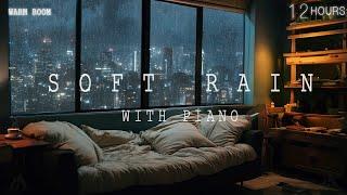 Relaxing Sleep Music + Soft Rain Sounds on Windows - Stop Overthinking Stress Relief Music Calming