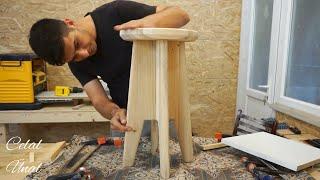 Make a stool out of pallets  Paletten tabure yapımı  How to make stool from pallets