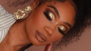 Gold Glitter Smoky Makeup Look  MakeupTiffanyJ