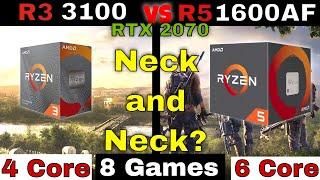 Ryzen 3 3100 OC vs Ryzen 1600 AF OC + RTX 2070 OC Benchmark - FPS Comparison in 8 Games