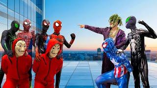 SUPERHEROs Story  Rescue The Bule Spider-man From JOKER and His TEAM...??  Funny Live Action 