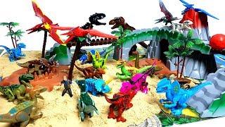 Learn Dinosaur Names with Make a dinosuar figure block toy - TyrannosaurusBrachiosaurus