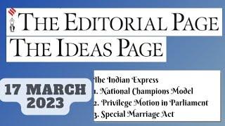 17th March 2023  Gargi Classes The Indian Express Editorials & Idea Analysis  By R.K. Lata