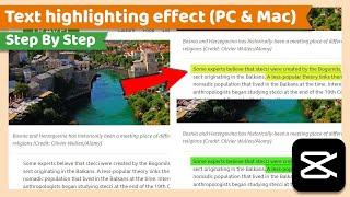 Text Highlighting Effect  CapCut PC Tutorial