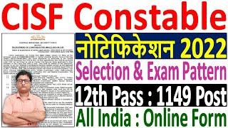 CISF Constable Recruitment 2022  CISF Constable Notification 2022  CISF Constable Online Form 2022