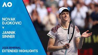 Novak Djokovic v Jannik Sinner Extended Highlights  Australian Open 2024 Semifinal