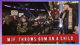 MJF throws his gum on a child  AEW Dynamite November 30 2022 Indianapolis Indiana #Shorts