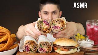 ASMR DÖNER KEBAB WRAP + QUARTER POUNDER & GIANT ONION RINGS  MUKBANG *REAL EATING SOUNDS*