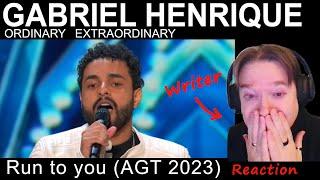 GABRIEL HENRIQUE - Run to you cover of Whitney Houstons song - WRITER reaction