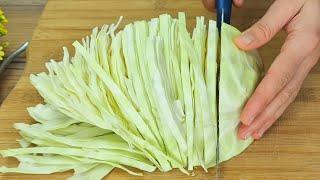 An old grandmothers recipe cabbage is tastier than meat Everyone will like the cabbage dish.