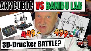 3D-Drucker-Battle ANYCUBIC Kobra 3 COMBO VS. Bambu LAB A1 COMBO