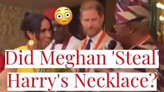 Meghan Markles Utter Disrespect for Prince Harry as She Steals Beaded Necklace in Nigeria