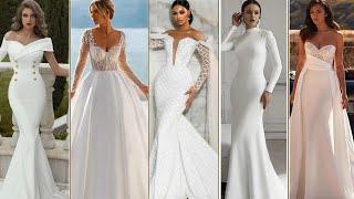 100+ Stunning Wedding Dress Styles A-line Mermaid High Neck Detachable Skirts & Sheath Dresses