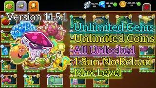 Version 11.5.1 How To Hack PvZ2 Unlimited Resources 1 Sun No Reload All Unlocked Max Level