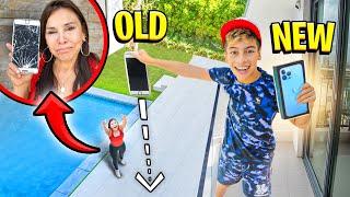 DESTROYING My Grandmas PHONE & SURPRISING Her with New iPHONE 13 SHE CRIED