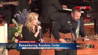 Garth Brooks and Trisha Yearwood perform Imagine at memorial for Rosalynn Carter