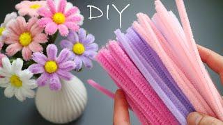 VERY SIMPLE WAY to make flowers from pipe cleaner