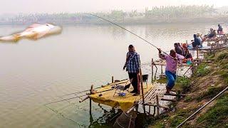 ১০+ কেজি দানবীয় কাতলা মাছ ধরা কতটা কঠিন দেখুন  See how hard it is to catch a 10+ kg monster catfish