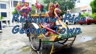 Fun Rickshaw Ride city tour around George Town Penang Malaysia Travel Video