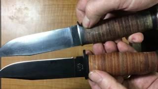 KA BAR Mk1 Knife from WW2 and Modern KA BAR Mk1 Comparison