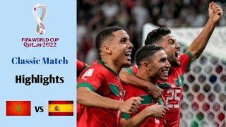 Morocco vs Spain 0-0  FIFA World Cup 2022 Round of 16  Highlights