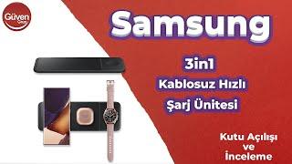 İnanılmaz 3ü 1 Arada Şarj Cihazı  Samsung Trio EP-P6300T 3in1 Kablosuz Hızlı Şarj Ünitesi Siyah