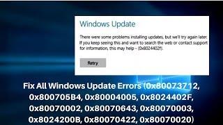 Fix All Windows Update Errors 100% Works 0x80070003 0x80072ee7 0x8024a105802400420