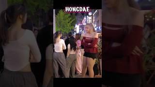 홍대HONGDAEWalking on the streets at night a hot place in Seoul South Korea