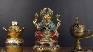 Hindu Goddess Laxmi Sitting Idol 8 - StatueStudio