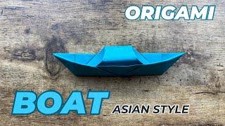 ASIAN STYLE BOAT ORIGAMI SAMPAN EASY TUTORIAL  DIY ORIGAMI FLOATING PAPER BOAT ORIGAMI WORLD CRAFTS