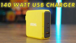 AOHI Magcube 140 Watt 3 USB Port Charger Review Fast Power for Macbook Tablet and Phone