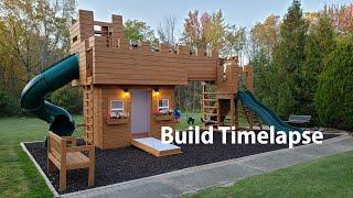  How to build a Castle Play Structure in 15 mins Timelapse  Ultimate DIY Swingset