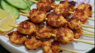 Crispy prawn fry recipeprawns tikka fry jhinga fry shrimp fry on pan