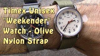 Timex Unisex T2N651 Weekender Watch with Olive Nylon Strap Overview