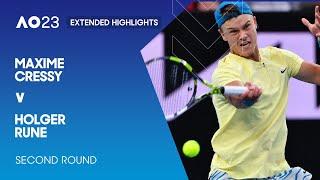 Maxime Cressy v Holger Rune Extended Highlights  Australian Open 2023 Second Round