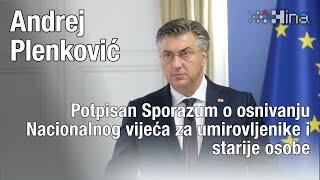 Plenković Sporazum o osnivanju Nacionalnog vijeća za umirovljenike i starije osobe