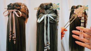 Super simple ancient style braiding tutorial Hanfu hairstyle you will know at a glance