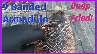 Eating an Ozarks 9 Banded Armadillo. Wow