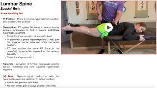 Prone Instability Test  Rationale & Interpretation