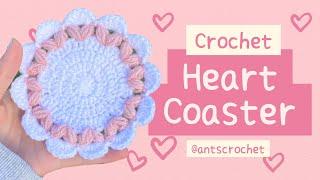 How to Crochet a Cute Heart Coaster in 30 Minutes  Heart Crochet Series Ep. 2