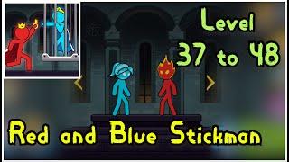 Red and Blue stickman level 37 to 48 solution walkthrough