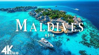 Aerial Tour of the MALDIVES in 4K UHD • Stunning Island Paradise with Calming Music