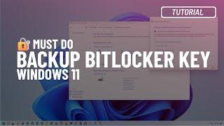  Windows 11 10 Backup BitLocker recovery key to unlock your PC